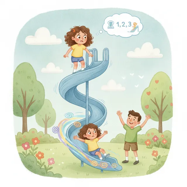 Zara and the Big Slide story for kids illustration