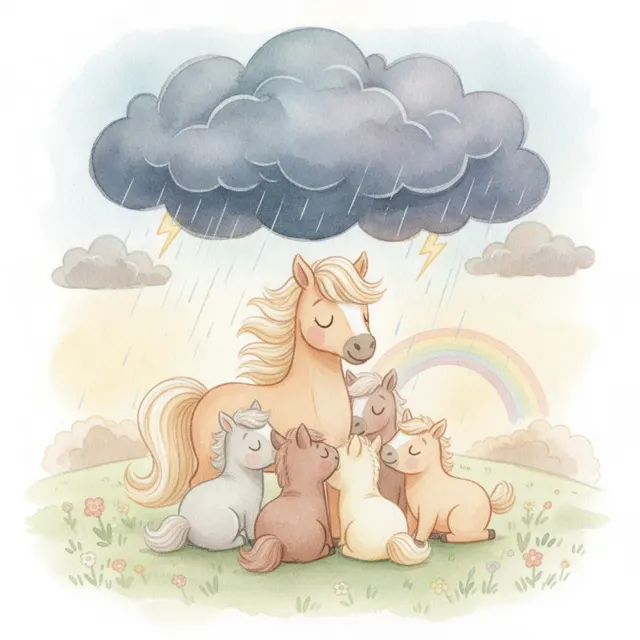 Zara and the Big Storm story for kids illustration